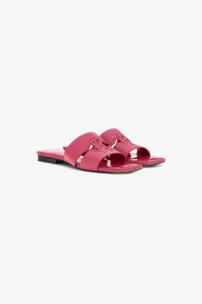 Pink Leather Slide With Monogram RC