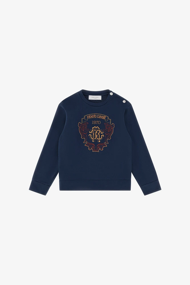 Sweatshirt With Multicolored Crest