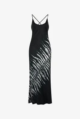 Long Dress With White Tigress Print