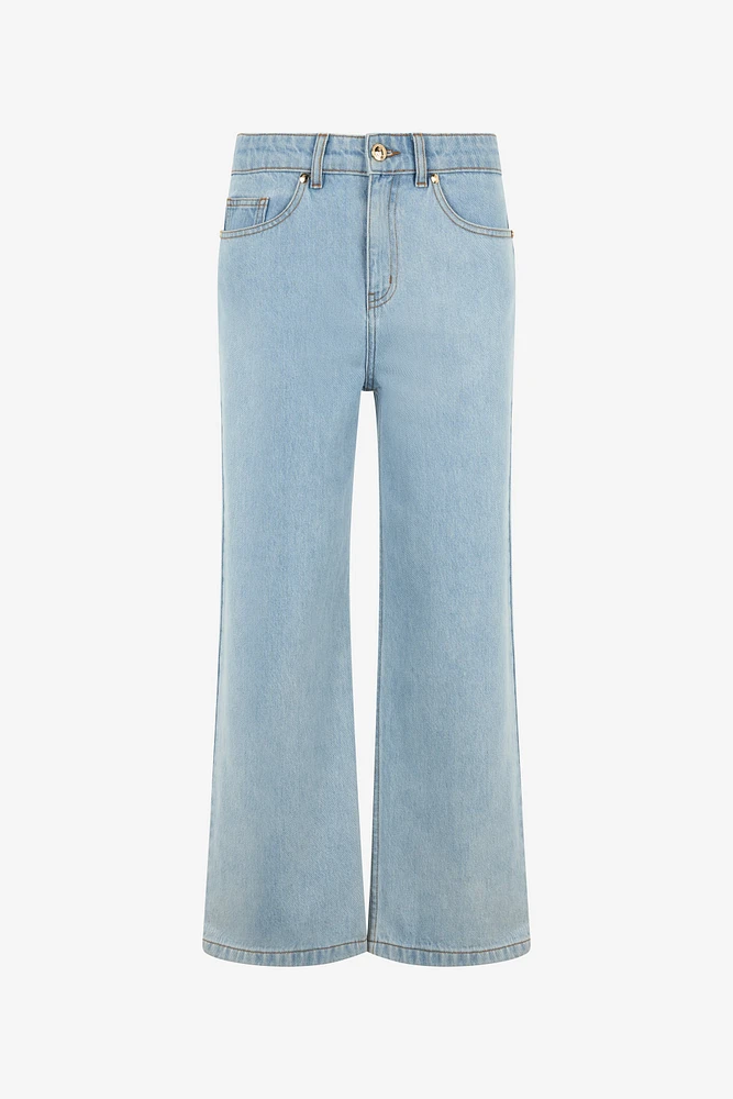 Light Wash Culotte Jeans