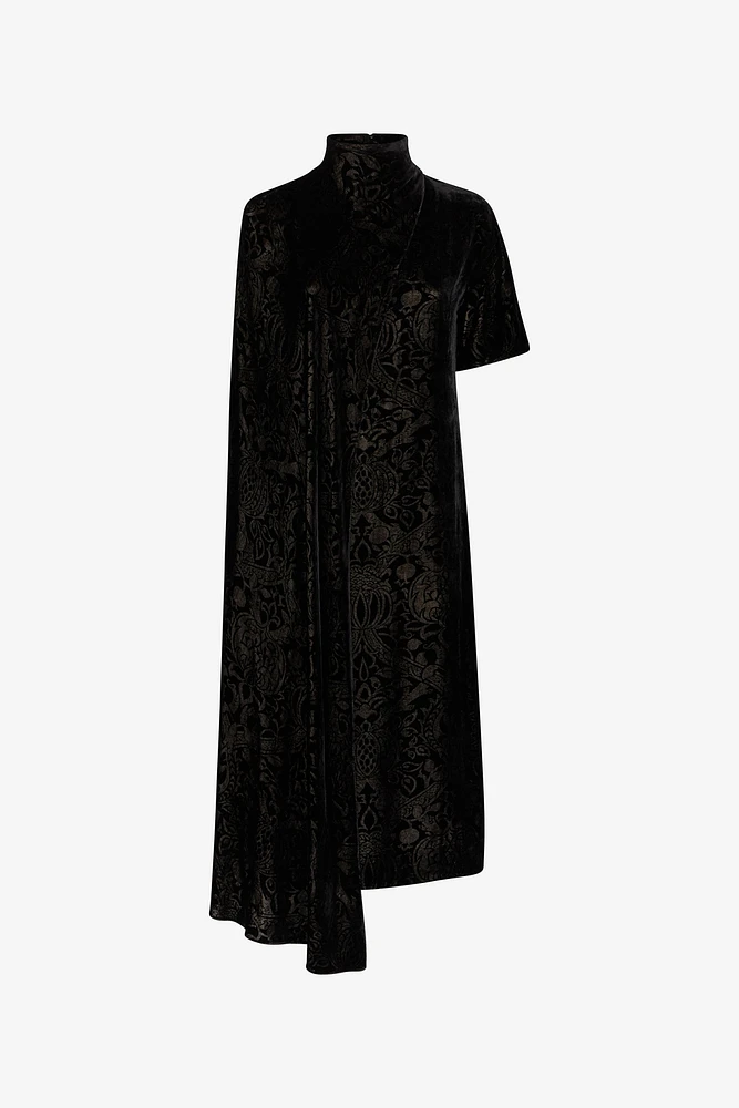 Long dress with Brocade print