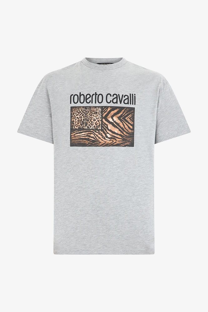 Animal print T-shirt with logo