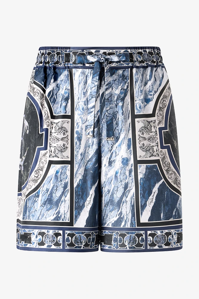 Short With Marble Print And Accents