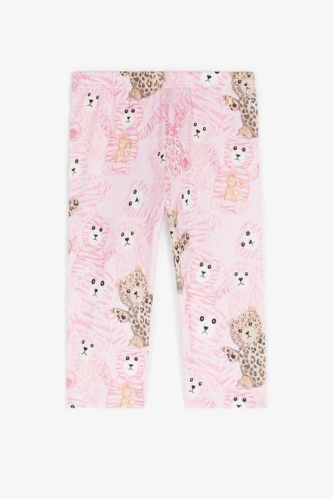 Teddy Bear-Print Cotton Leggings
