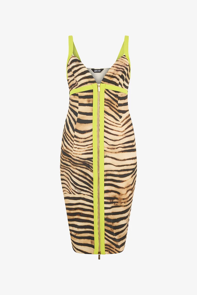 Short Dress With Tiger Skin Print
