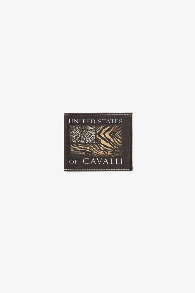 Animal-print logo bi-fold wallet