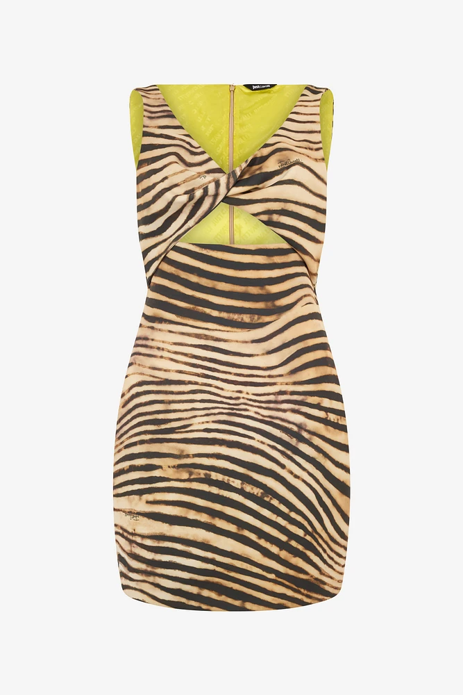 Mini Dress With Tiger Skin Print