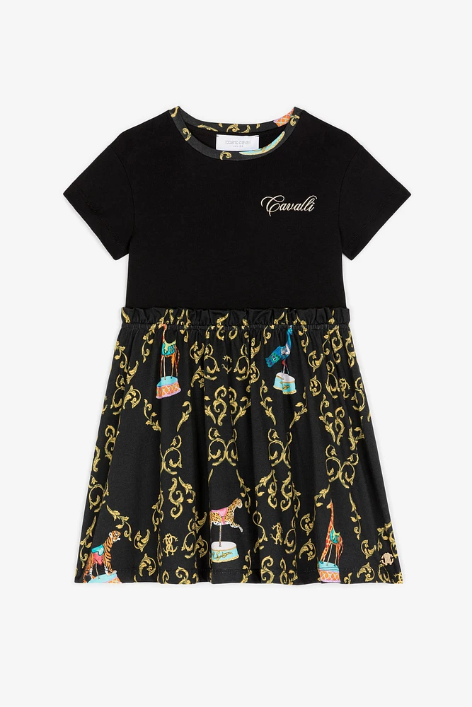 Baroque-Print Cotton Dress