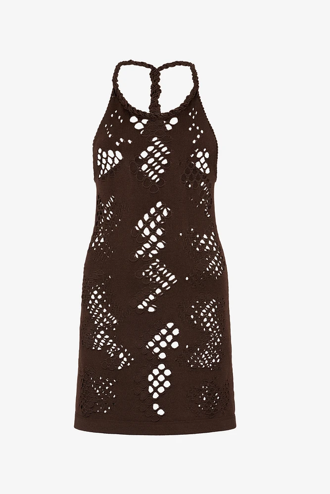 Cut-Out Detail Knitted Dress