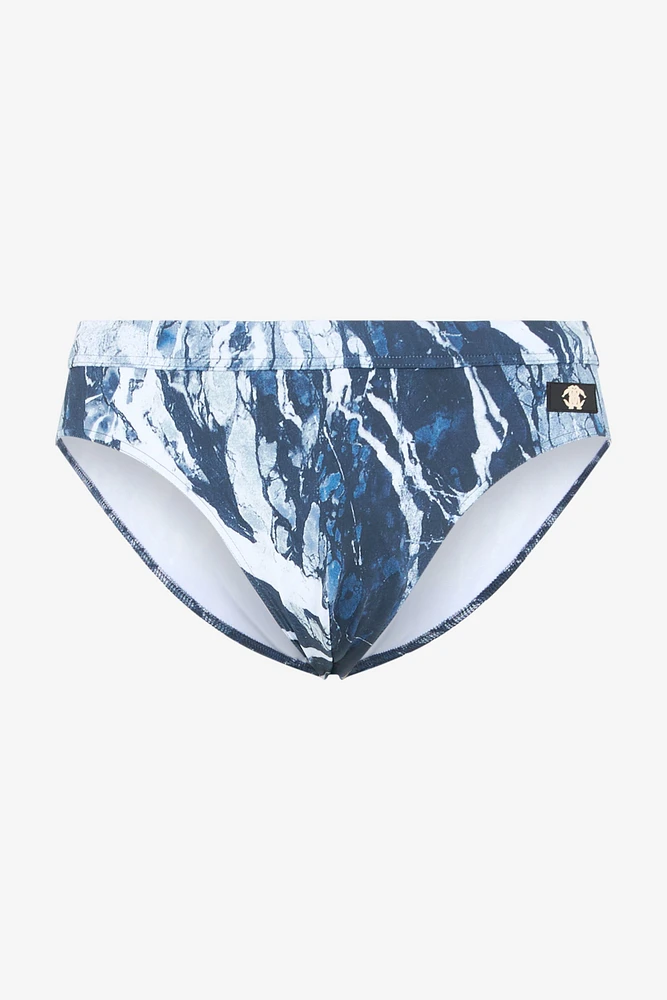 Marble-Print Swim Briefs