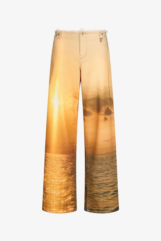 Sunset Print Denim