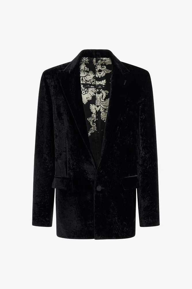 Blazer with Broccato Print