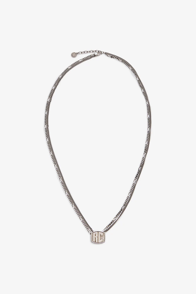 Necklace With Double Chain And RC Monogram