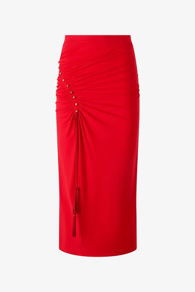 Midi Skirt With Ruched Detail
