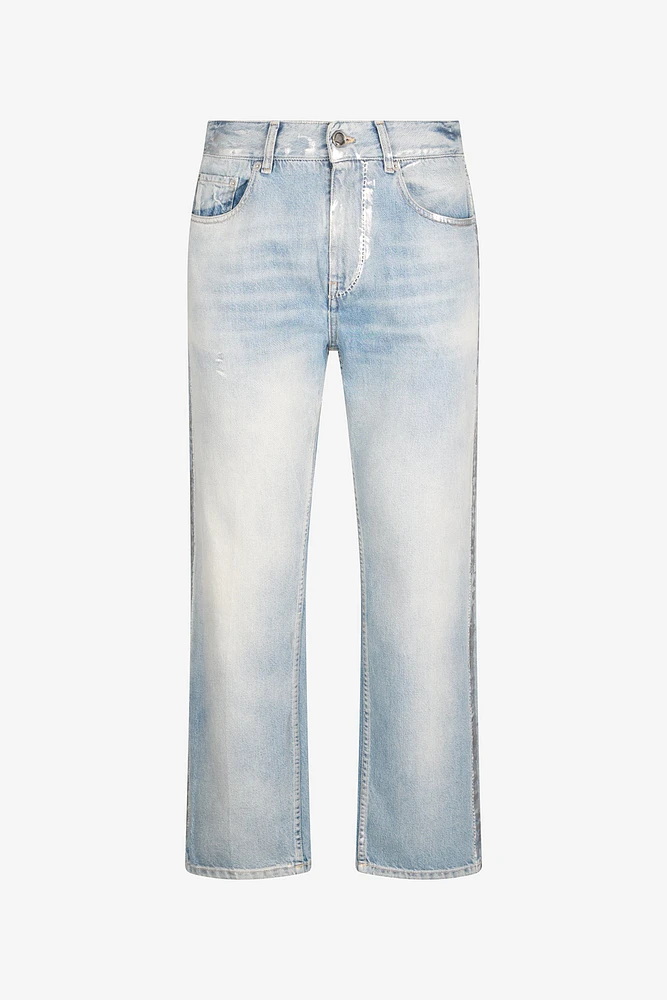 Light Wash Jeans with Monogram RC
