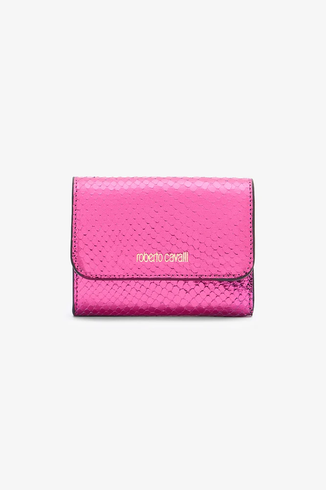 Snake Scale-Effect Metallic Wallet