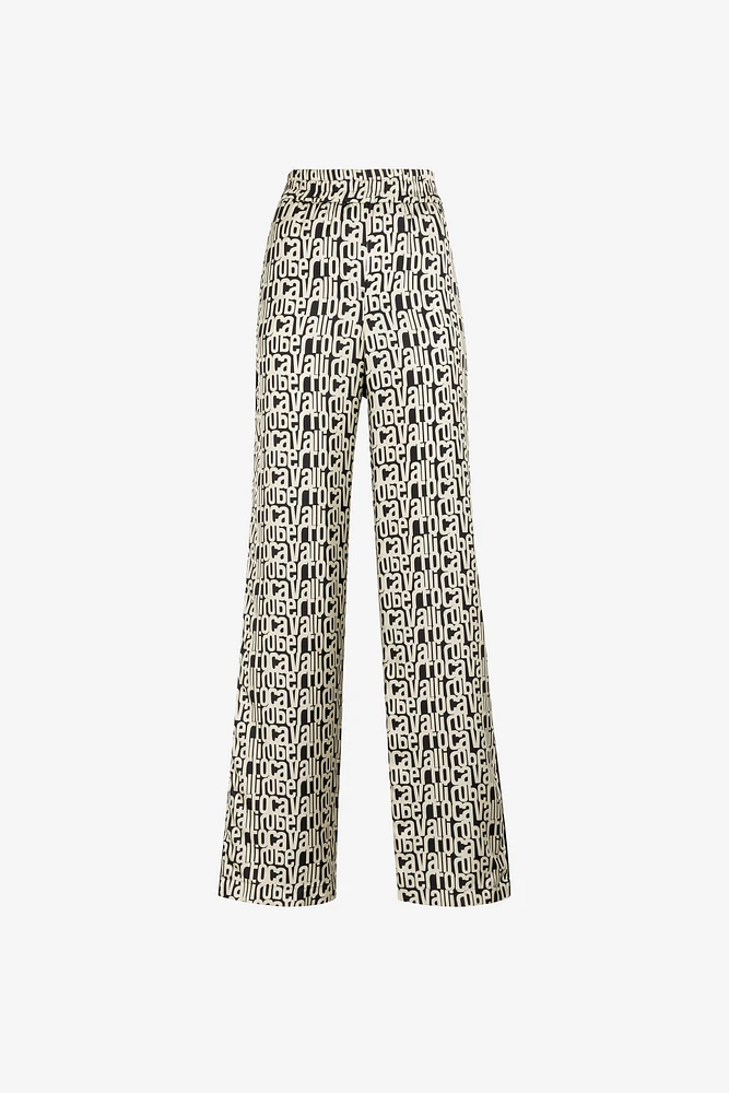 Logo-Print Silk Trousers
