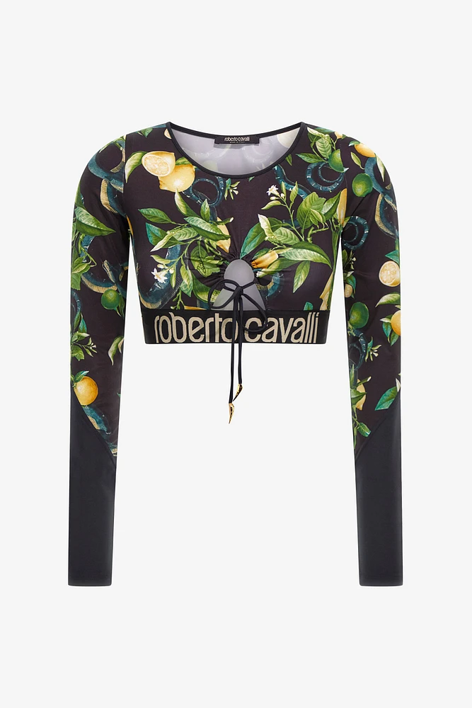 Crop top Lemon print