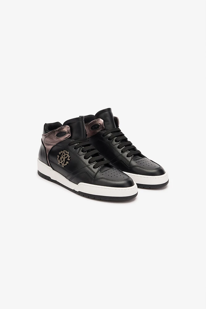 High-Top Sneakers With Laminated Insert