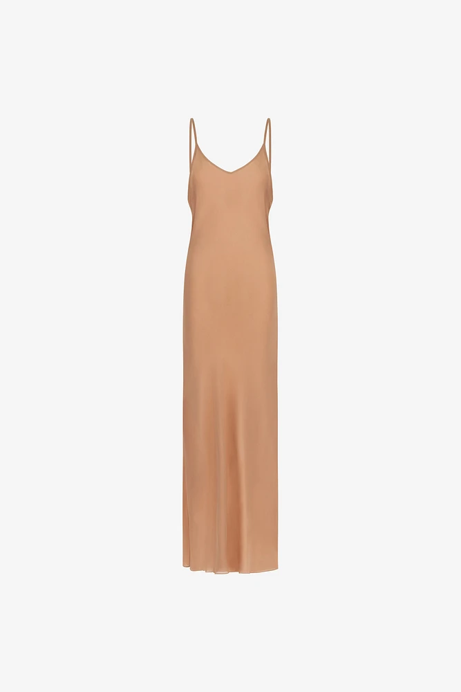 Beige Maxi Slip Dress