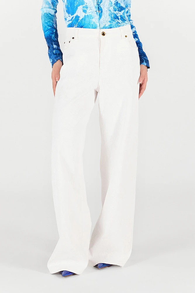 Wide Leg Denim Trousers