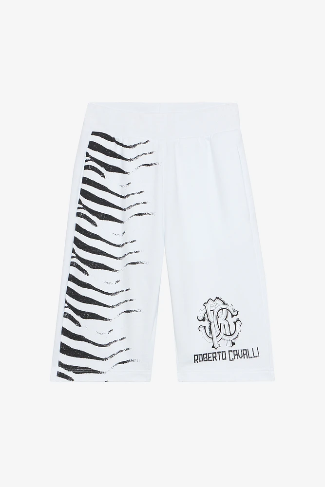 Zebra-Print Sports Shorts And RC Monogram