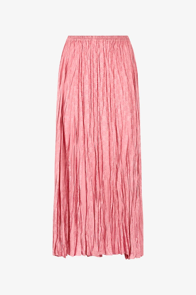 Crumpled-Effect Midi Skirt