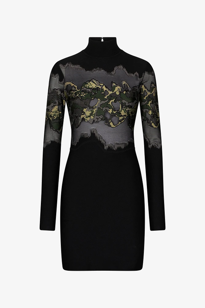 Mini dress with snake print