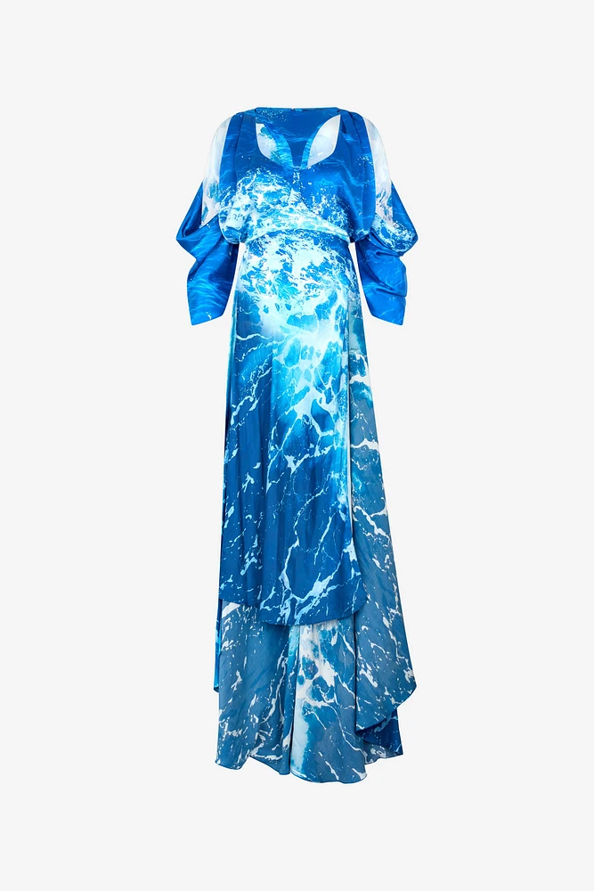 Stretto di Messina Print Long Dress