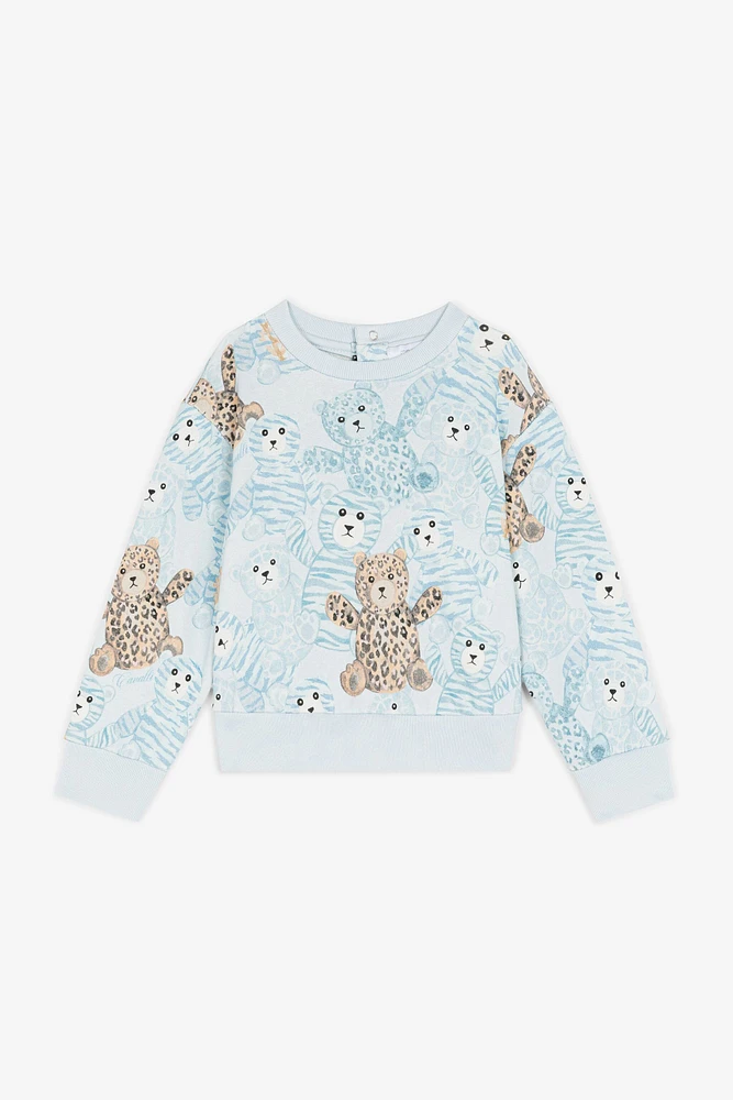 Teddy Bear-Print Cotton Sweatshirt