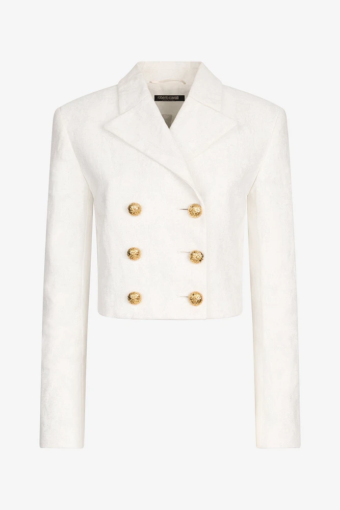 Wall Print Cropped Jacket