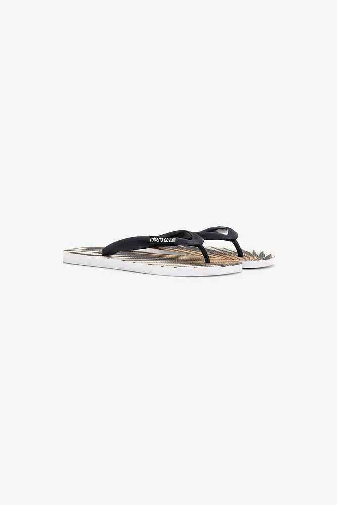 Ray of Gold Print Rubber Flip-Flops