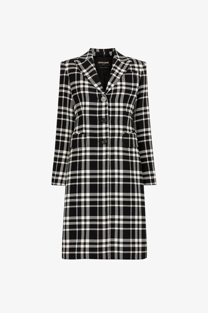 Plaid Single-Breasted Coat