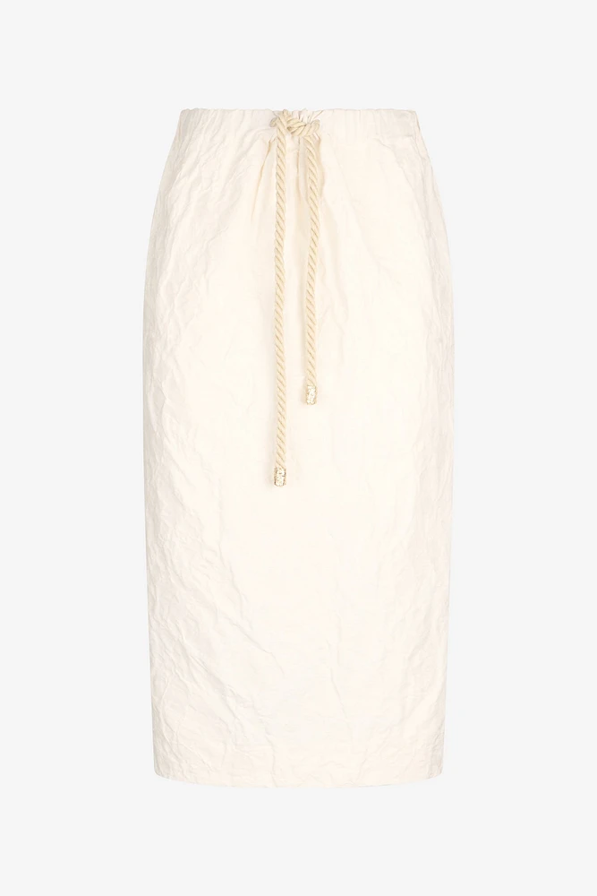 Midi Skirt with Drawstring