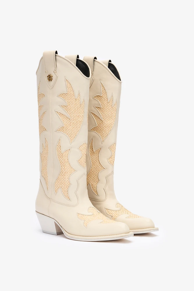 Texan Boots With Woven Inserts