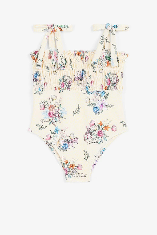 Jaguar And Flower-Print Swimsuit