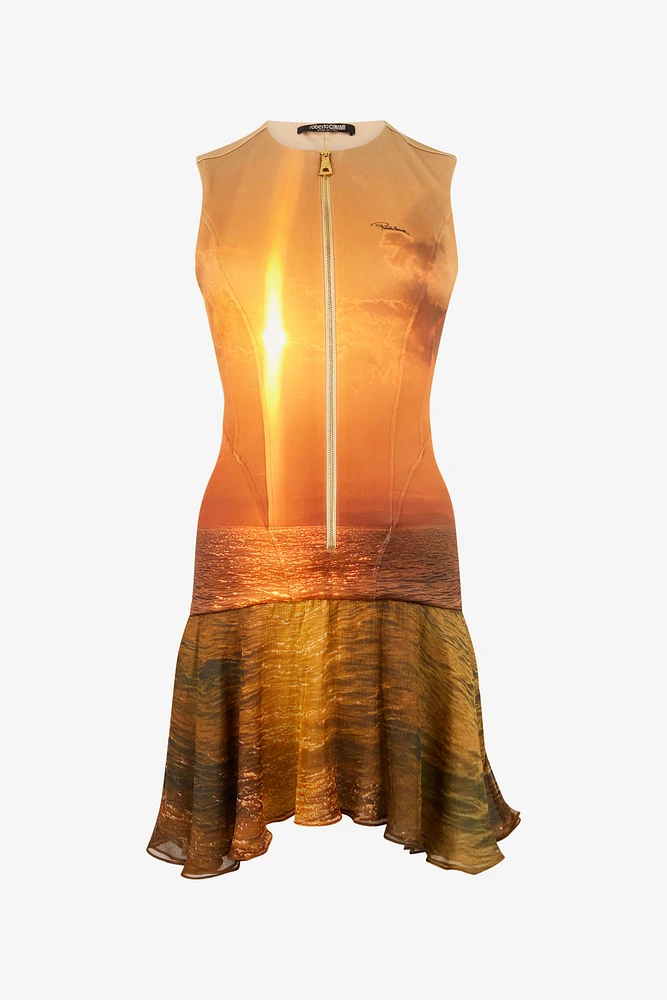 Sunset Print Short Dress