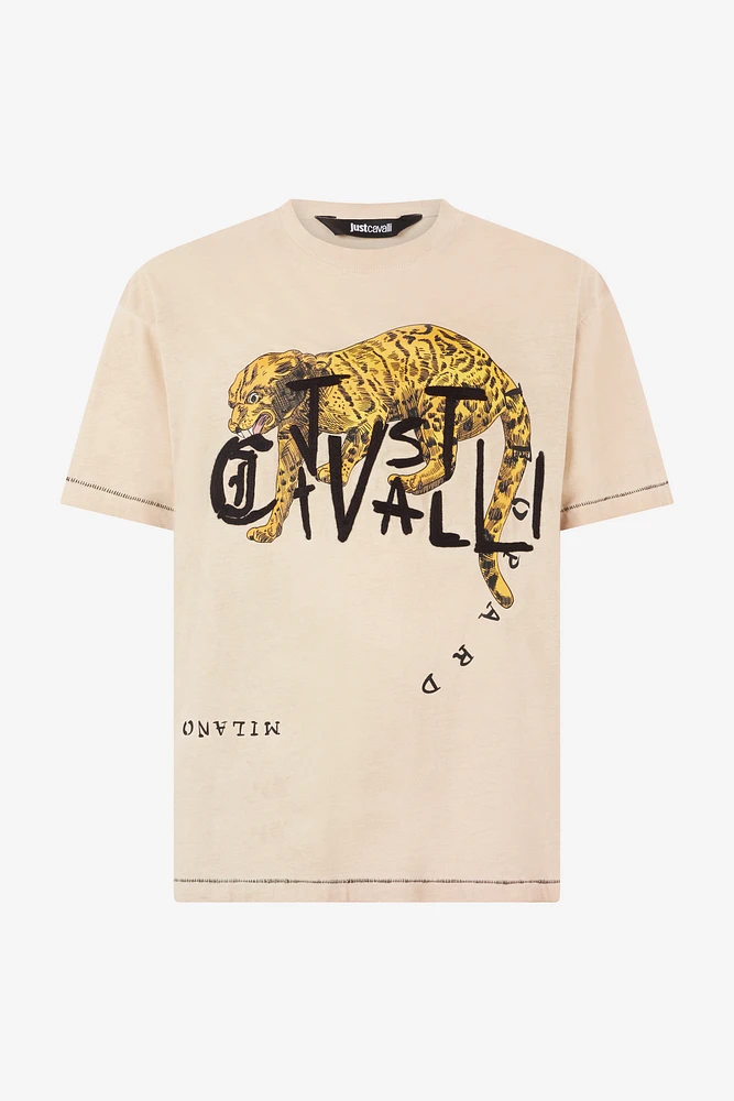 T-Shirt With Leopard