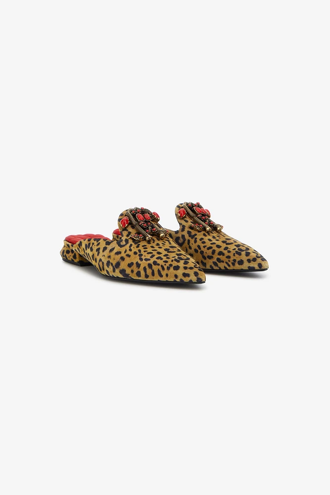 Mules with logo and stones