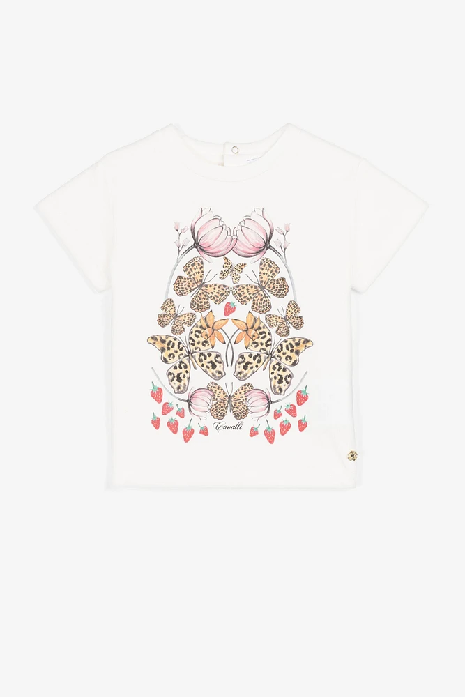 Butterfly And Strawberry-Print T-Shirt