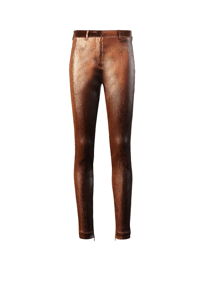 Metallic stretch lurex solid trousers