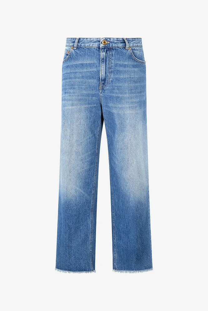 Jeans With Mirror Snake Monogram