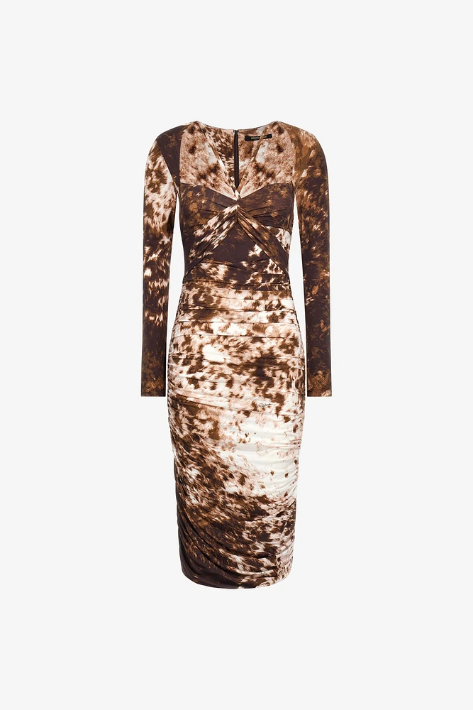 Appaloosa Print Ruched Midi Dress