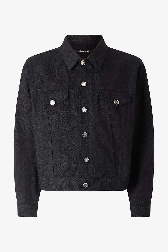 Python-Print Denim Jacket
