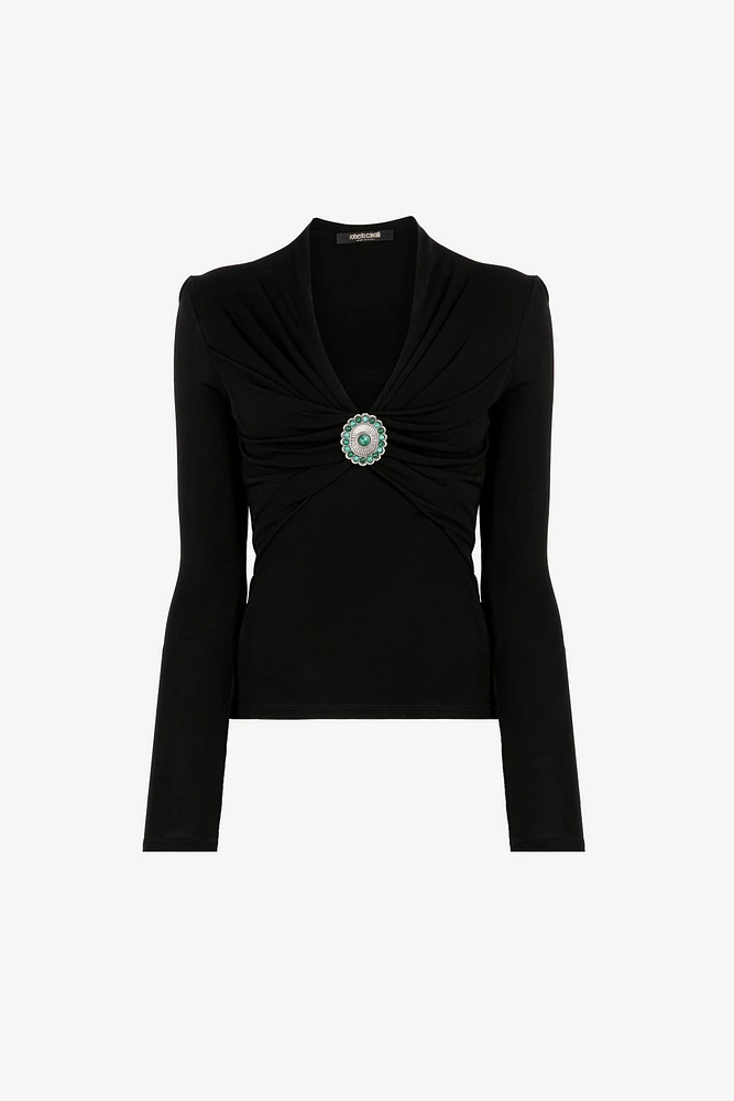 Embellished Gathered Top