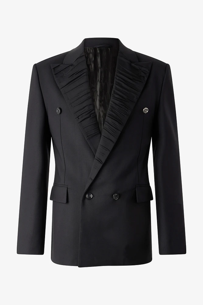 Double-Breasted Wool-Blend Blazer