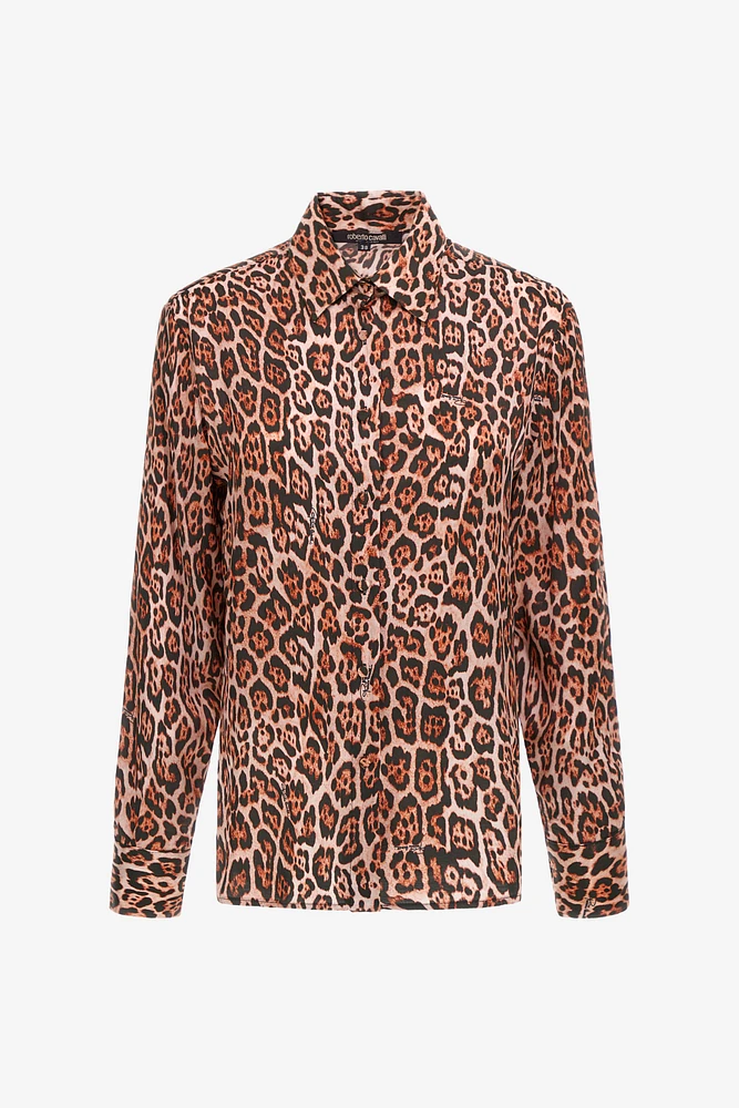 Shirt with jaguar print