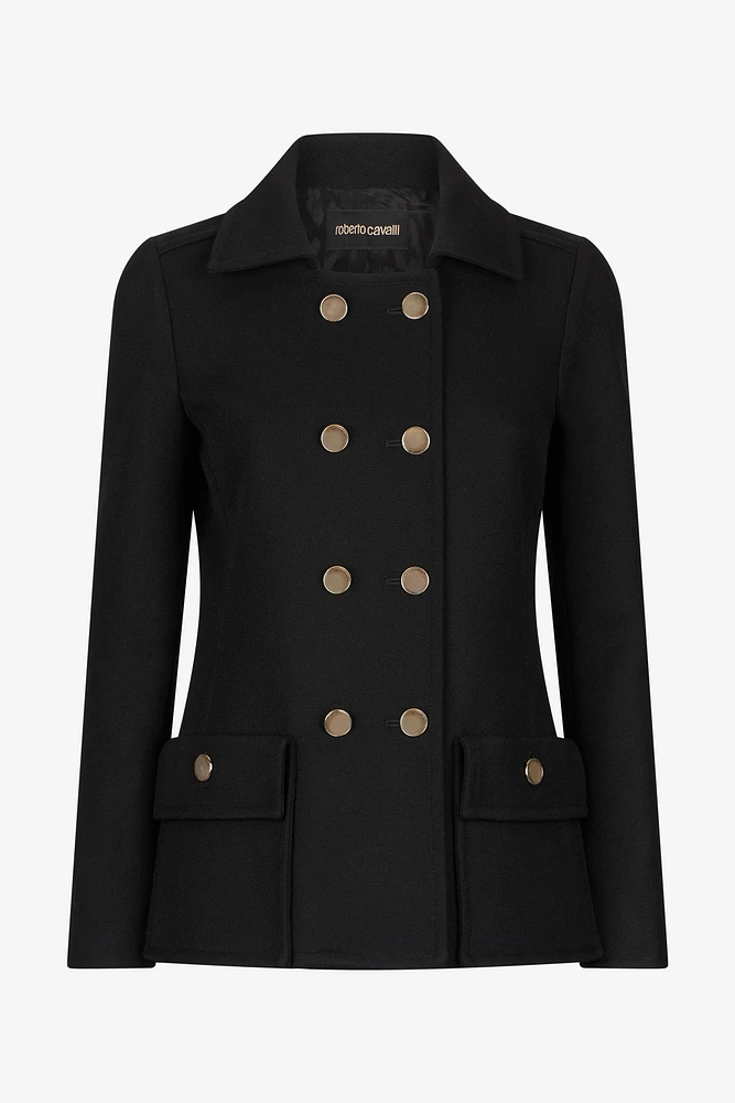 Double-breasted equestrian-style blazer