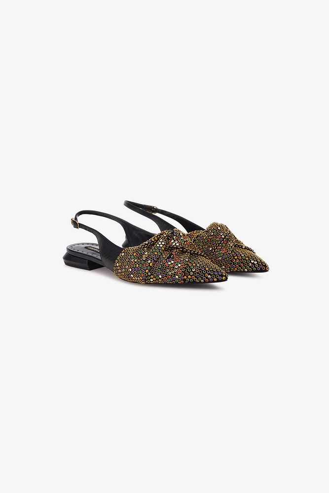 Le Pettegole slingback with cristals