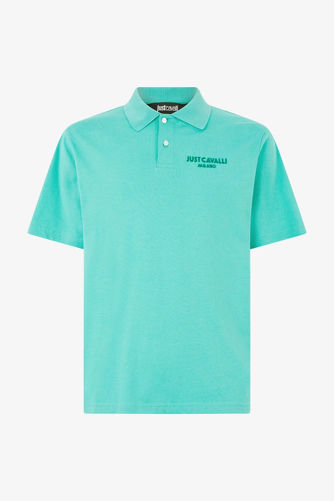 Polo Shirt With Top-Stitched JC Monogram